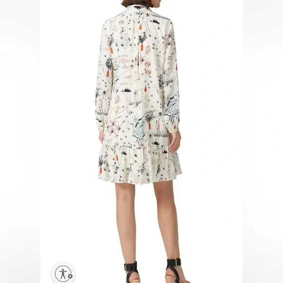 EUC Tory Burch Cora Floral Silk Shirt Dress size 2 - Picture 2 of 10